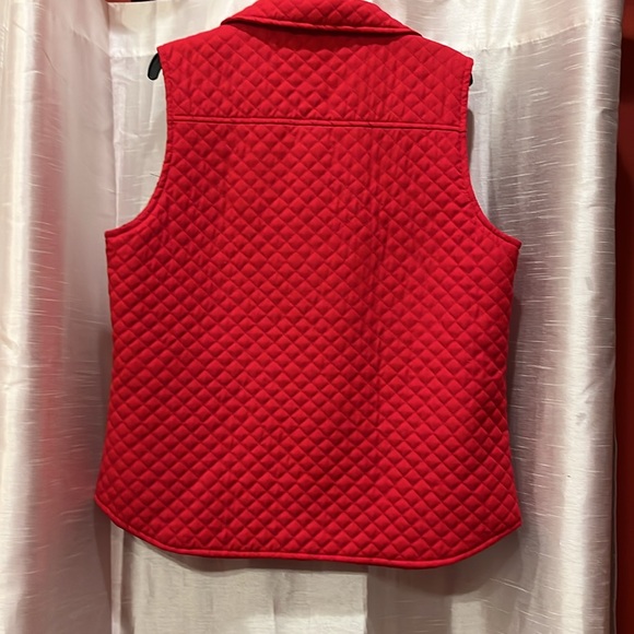 Red Quilted Vest, Sz L - Picture 3 of 4